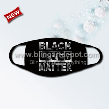 Bling Iron on Rhinestone Black Lives Matter Cotton Face Mask Fashion Wholesale Bling Iron on Rhinestone Black Lives Matter Cotton Face Mask Fashion Wholesale